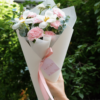 Bó Hoa bồng bềnh cẩm chướng hồng mix tulip